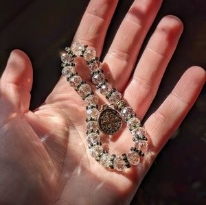 Faceted crystal stretch bracelet